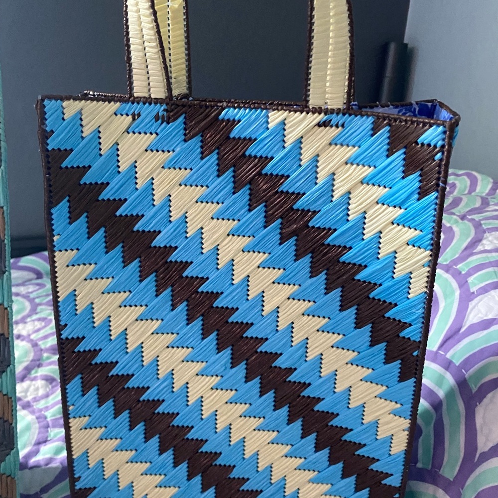 Plastic canvas totes bags handmade